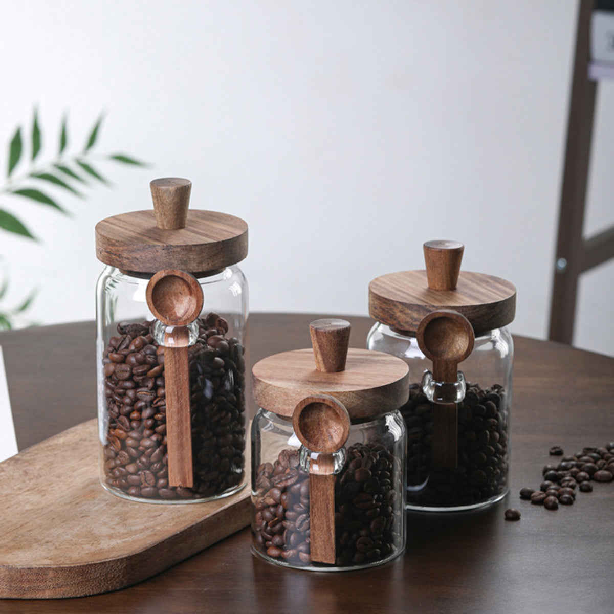 Glass Containers with Lids Mason Jars with Wide Mouth Good Sealing Food Jars & Canisters Food Storage for Coffee Pepper