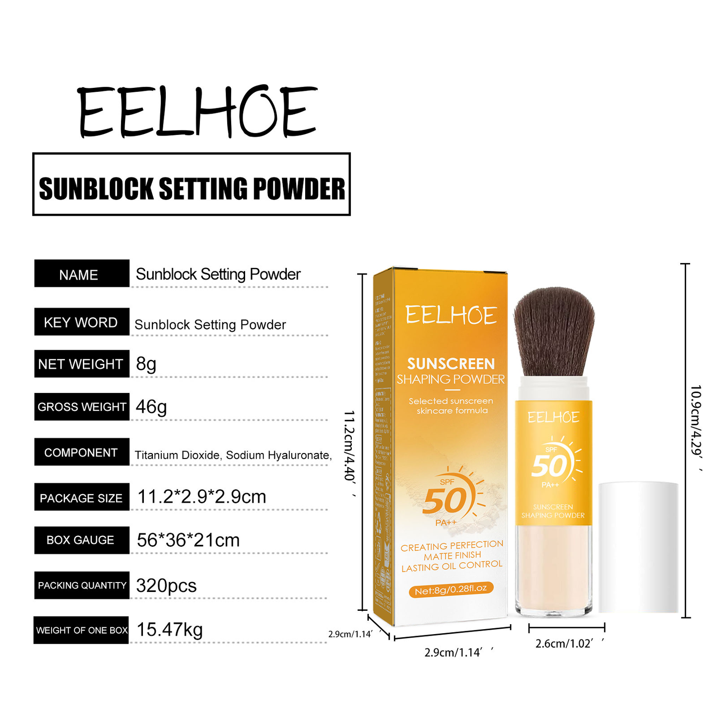 Oil Control Lightweight Breathable Mineral Sunscreen Setting Powder SPF35 for All Skin