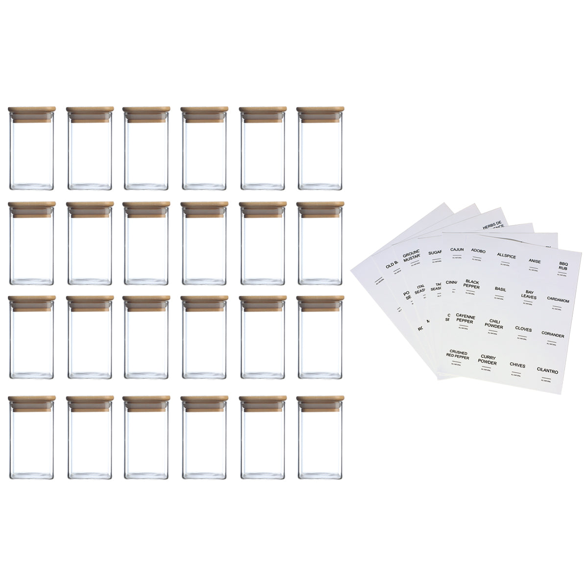 Glass Jars with Airtight Bamboo Lids Snack Candy Storage Jar