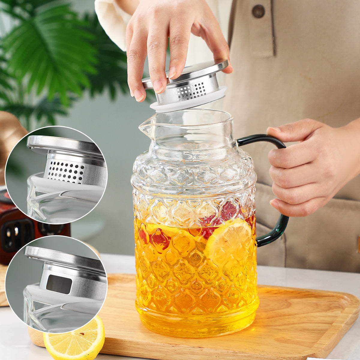 1 Pot with 4 Cups Set, Haitang Cooling Water Kettle, Water Cup Set