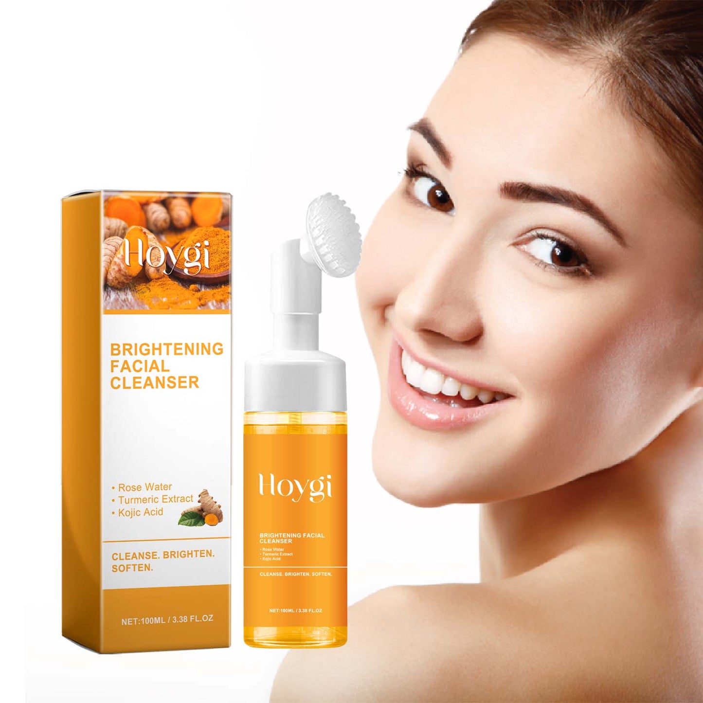 1Pcs Turmeric Facial Cleanser Foaming Cleanser Deep Cleansing for All Skin