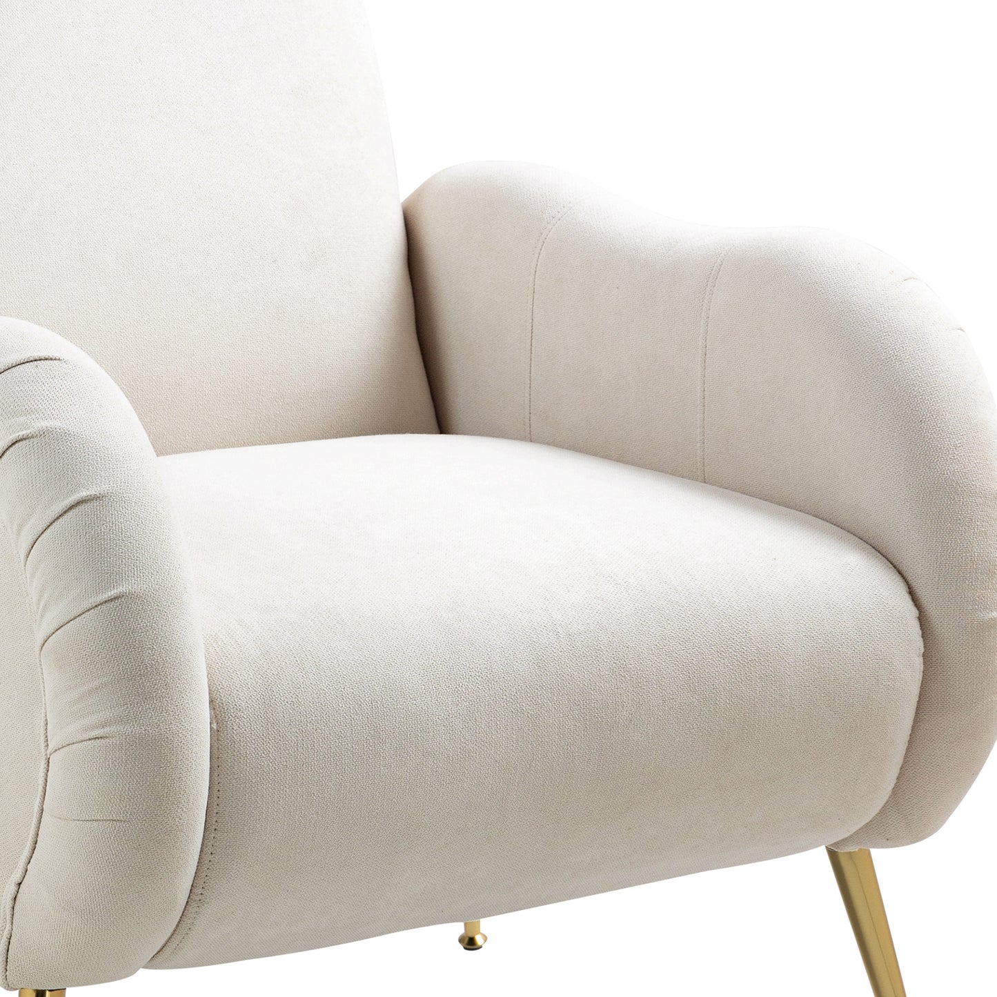 Beige Fabric Home Lounge Chair