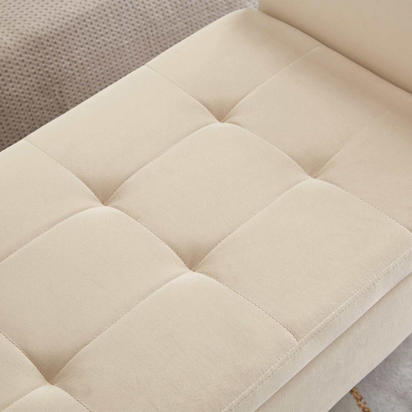Beige Bed End Stool