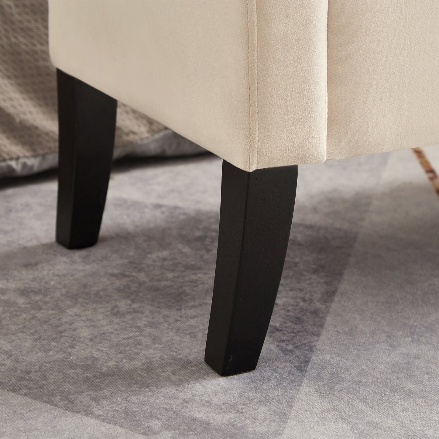 Beige Bed End Stool