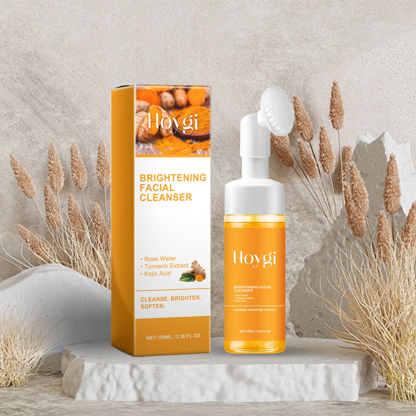 1Pcs Turmeric Facial Cleanser Foaming Cleanser Deep Cleansing for All Skin