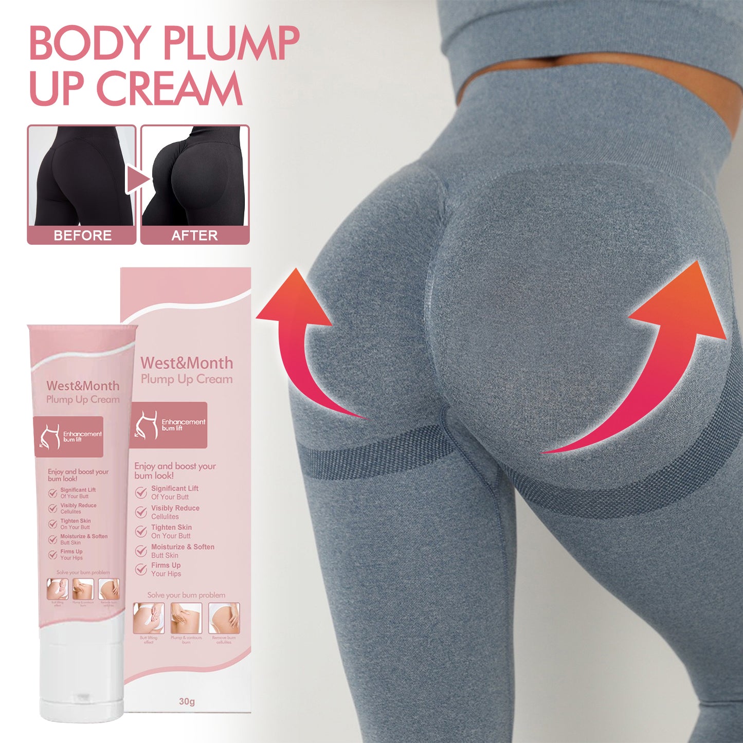 Plump Up Body Cream, Firm Buttocks, Skin, And Lift Buttocks