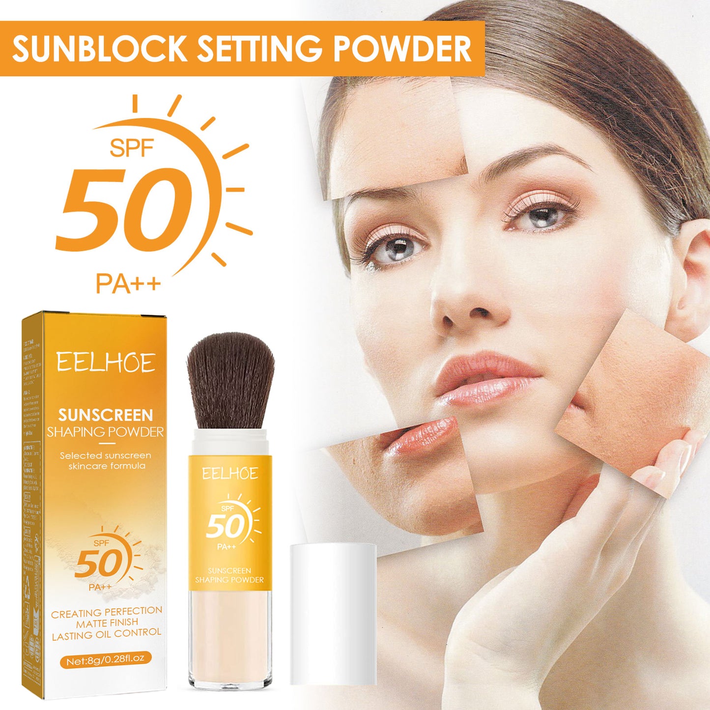 Oil Control Lightweight Breathable Mineral Sunscreen Setting Powder SPF35 for All Skin
