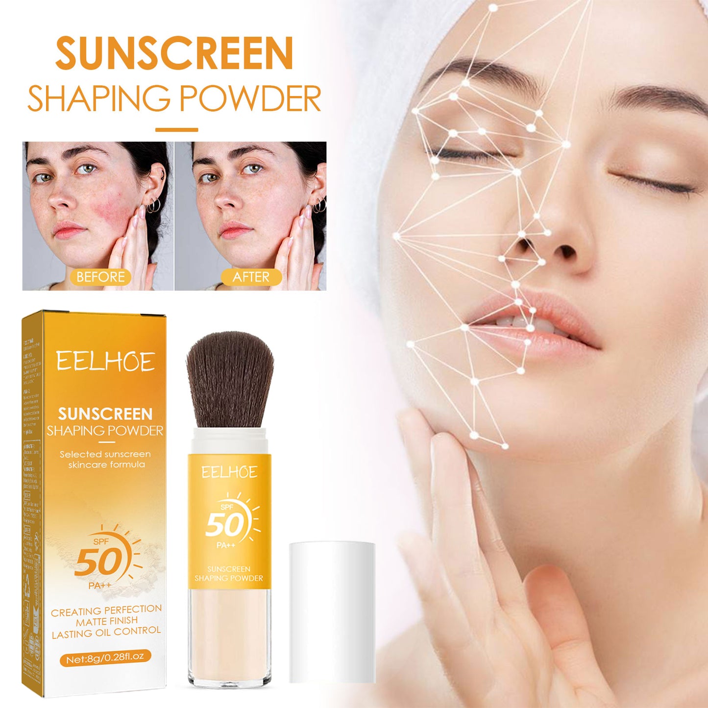 Oil Control Lightweight Breathable Mineral Sunscreen Setting Powder SPF35 for All Skin