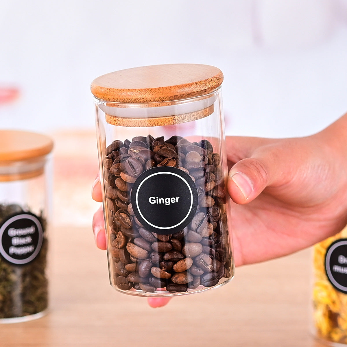 12pcs/set Glass Jar With Seal Ring For Nuts And Dried Fruits Storage