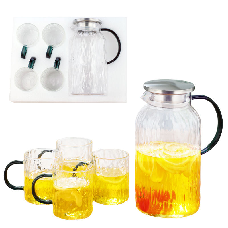 1 Pot with 4 Cups Tea Set, Bark Cooling Water Kettle, Water Cup Set, Water Utensil Set, Tea Pot, Water Cup