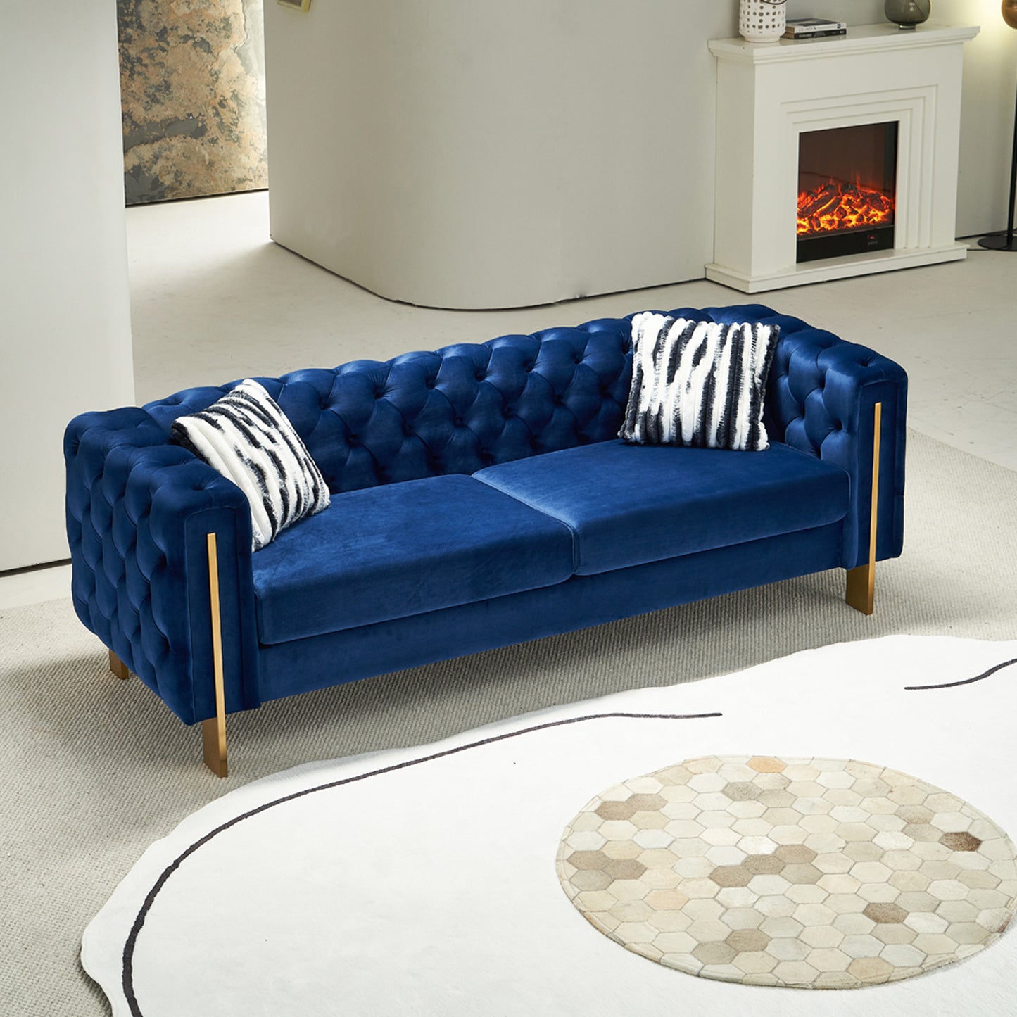 3 Seater Modern Velvet Pet-Friendly Fabric Sofa