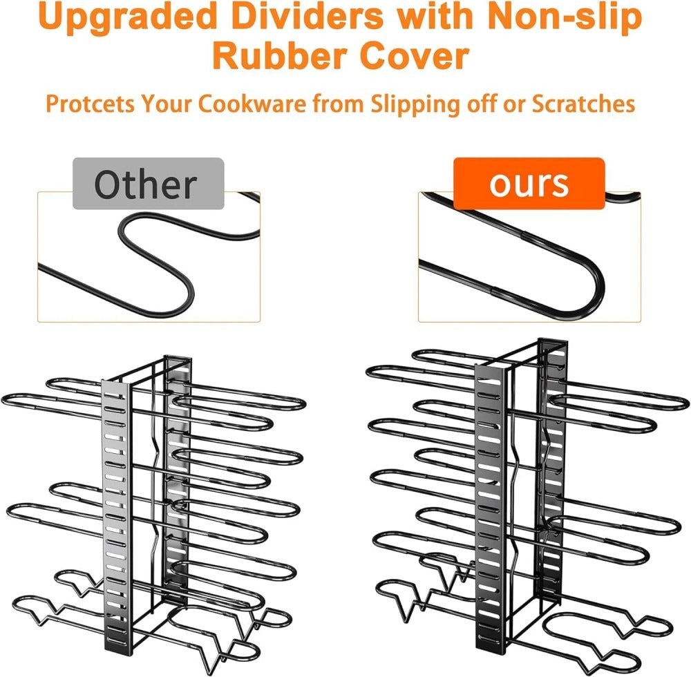 Kitchen storage rack - 8 layers with a thickness of 4.5MM - equipped with 4 hooks.