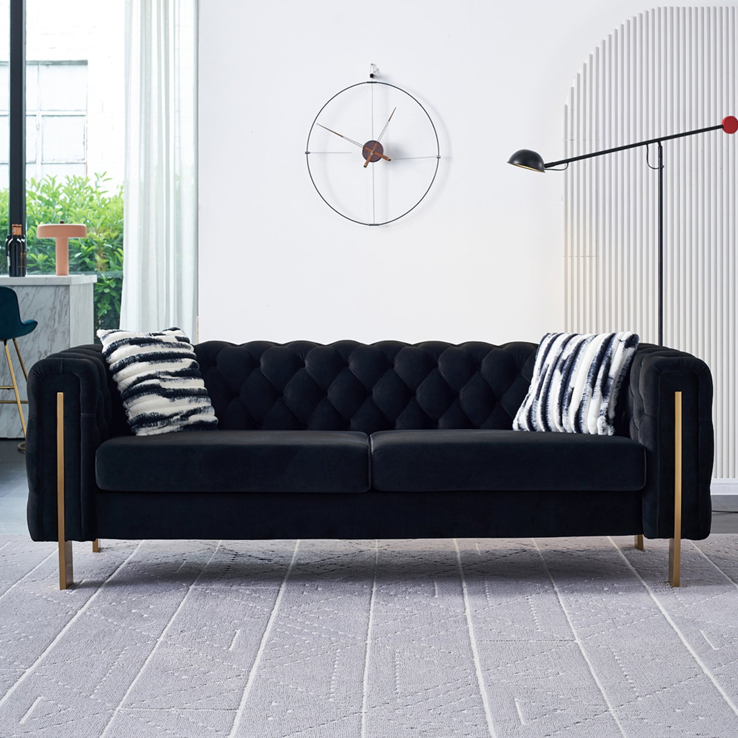 3 Seater Modern Velvet Pet-Friendly Fabric Sofa