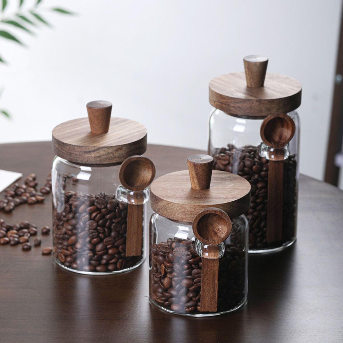 Glass Containers with Lids Mason Jars with Wide Mouth Good Sealing Food Jars & Canisters Food Storage for Coffee Pepper