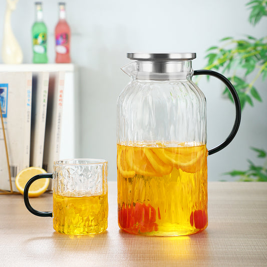 1 Pot with 4 Cups Tea Set, Bark Cooling Water Kettle, Water Cup Set, Water Utensil Set, Tea Pot, Water Cup