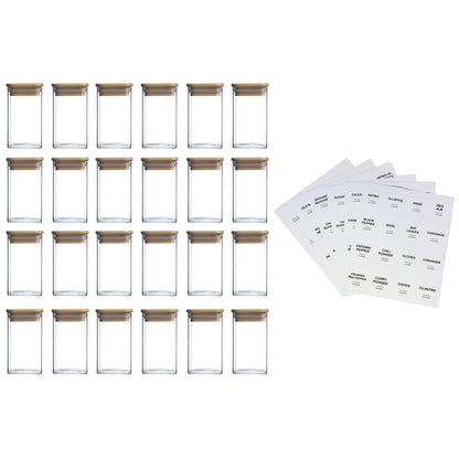 Glass Jars with Airtight Bamboo Lids Snack Candy Storage Jar