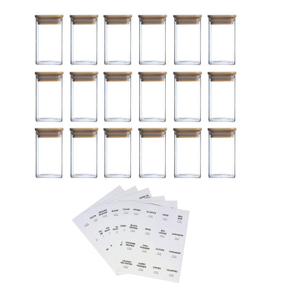 Glass Jars with Airtight Bamboo Lids Snack Candy Storage Jar