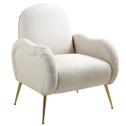 Beige Fabric Home Lounge Chair