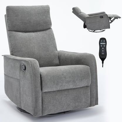 Fabric Manual Recliner Chair with Heat Massage Swivel Rocker Recliner Chair Glider Rocking Chair Single Sofa Chair