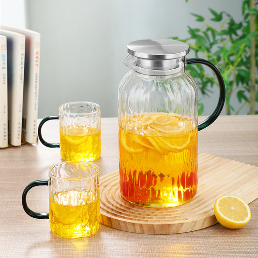 1 Pot with 4 Cups Tea Set, Bark Cooling Water Kettle, Water Cup Set, Water Utensil Set, Tea Pot, Water Cup