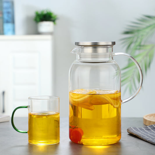 1 Pot with 4 Cups Set, Rice Grain Corrugated Cooling Water Kettle, Water Cup Set, Water Utensil Set, Tea Pot Set, Water Kettle Cup Set
