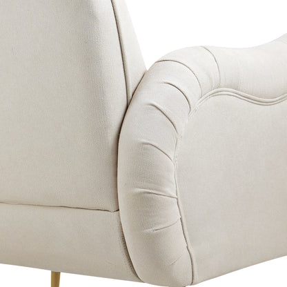 Beige Fabric Home Lounge Chair