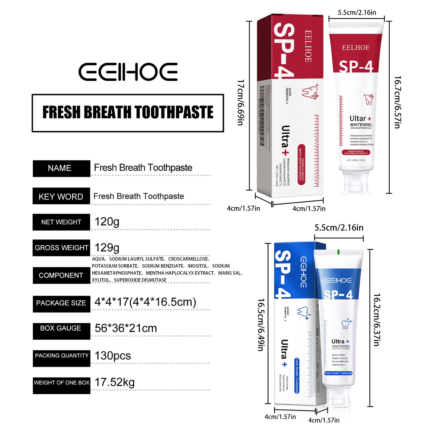 SP-4 Probiotic Whitening Toothpaste, SP-4 Fresh Breath Whitening Toothpaste