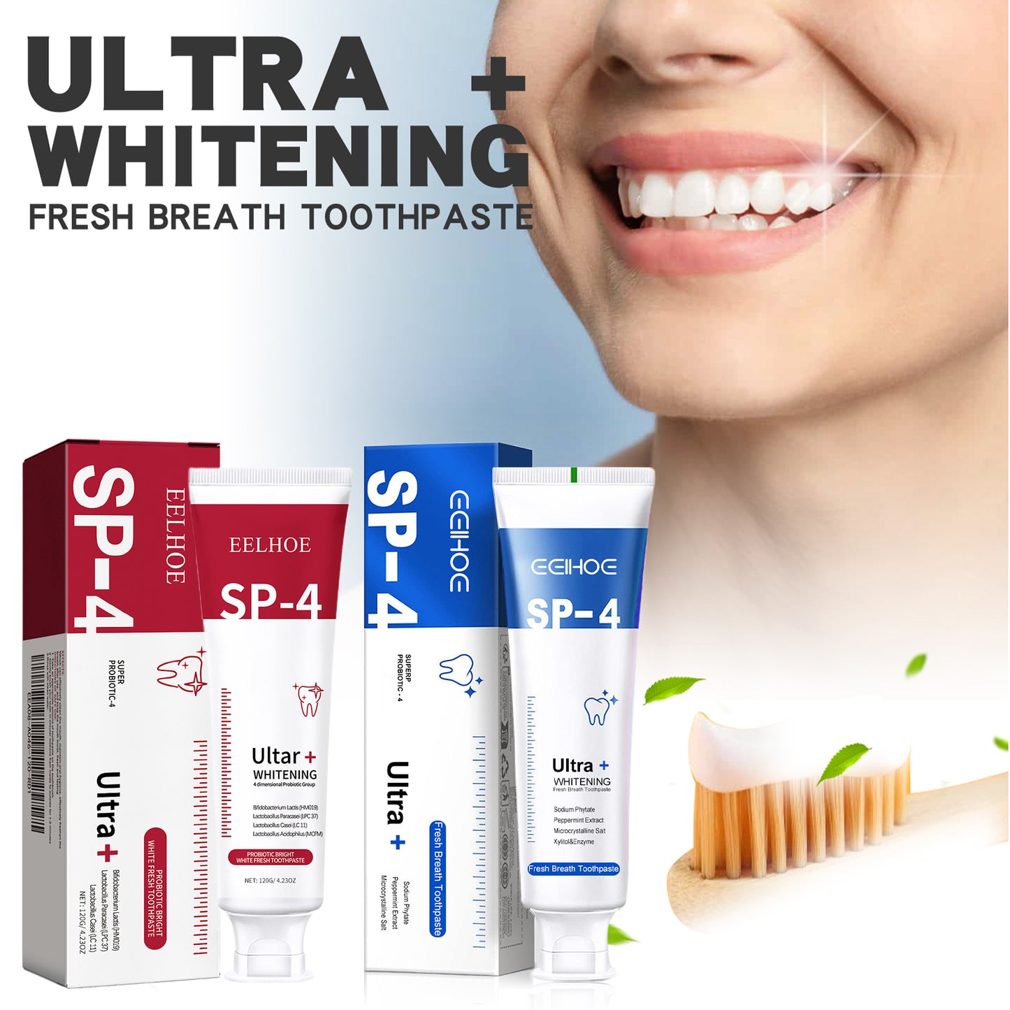 SP-4 Probiotic Whitening Toothpaste, SP-4 Fresh Breath Whitening Toothpaste