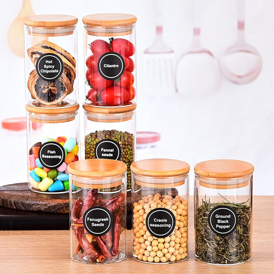 12pcs/set Glass Jar With Seal Ring For Nuts And Dried Fruits Storage