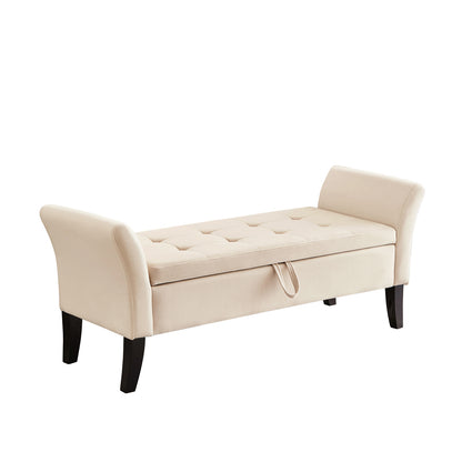 Beige Bed End Stool