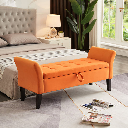Orange Bed End Stool
