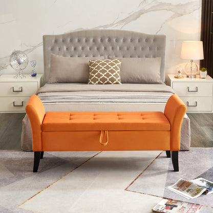 Orange Bed End Stool