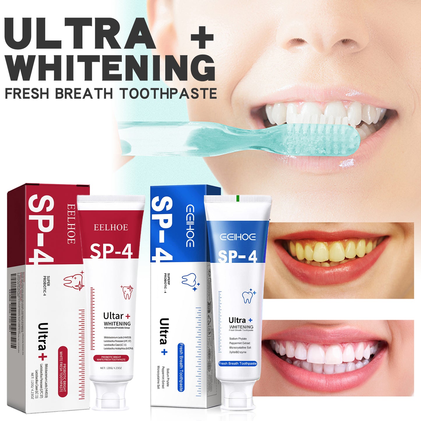 SP-4 Probiotic Whitening Toothpaste, SP-4 Fresh Breath Whitening Toothpaste