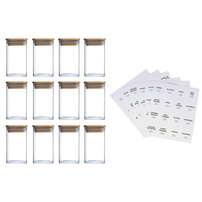 Glass Jars with Airtight Bamboo Lids Snack Candy Storage Jar