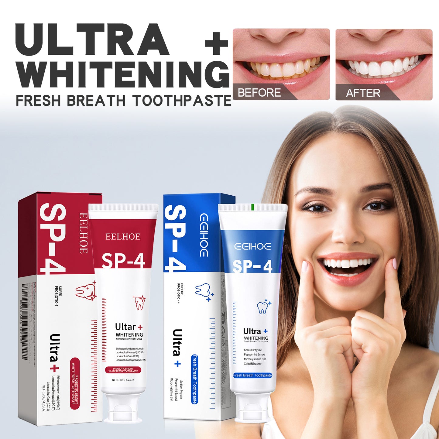SP-4 Probiotic Whitening Toothpaste, SP-4 Fresh Breath Whitening Toothpaste