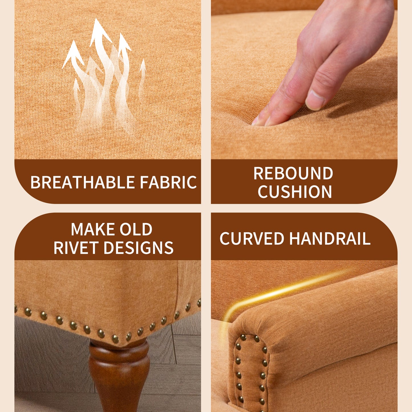 Brown Fabric Home Lounge Chair