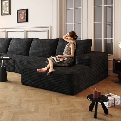 Combination Reversible Modular Sectional Couch with Movable Ottoman Sets