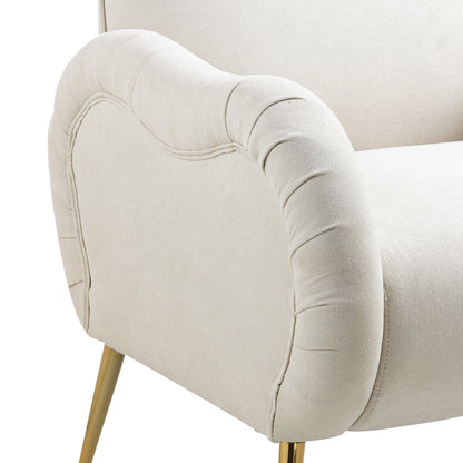 Beige Fabric Home Lounge Chair