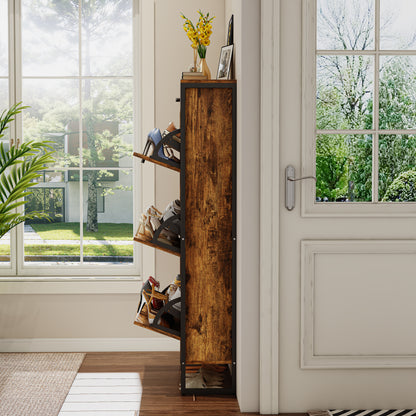 3-Tier Flip Shoe Storage Cabinet with Drawer, Hidden Storage Organizer for Entryway, Hallway, or Behind the Door Organizer