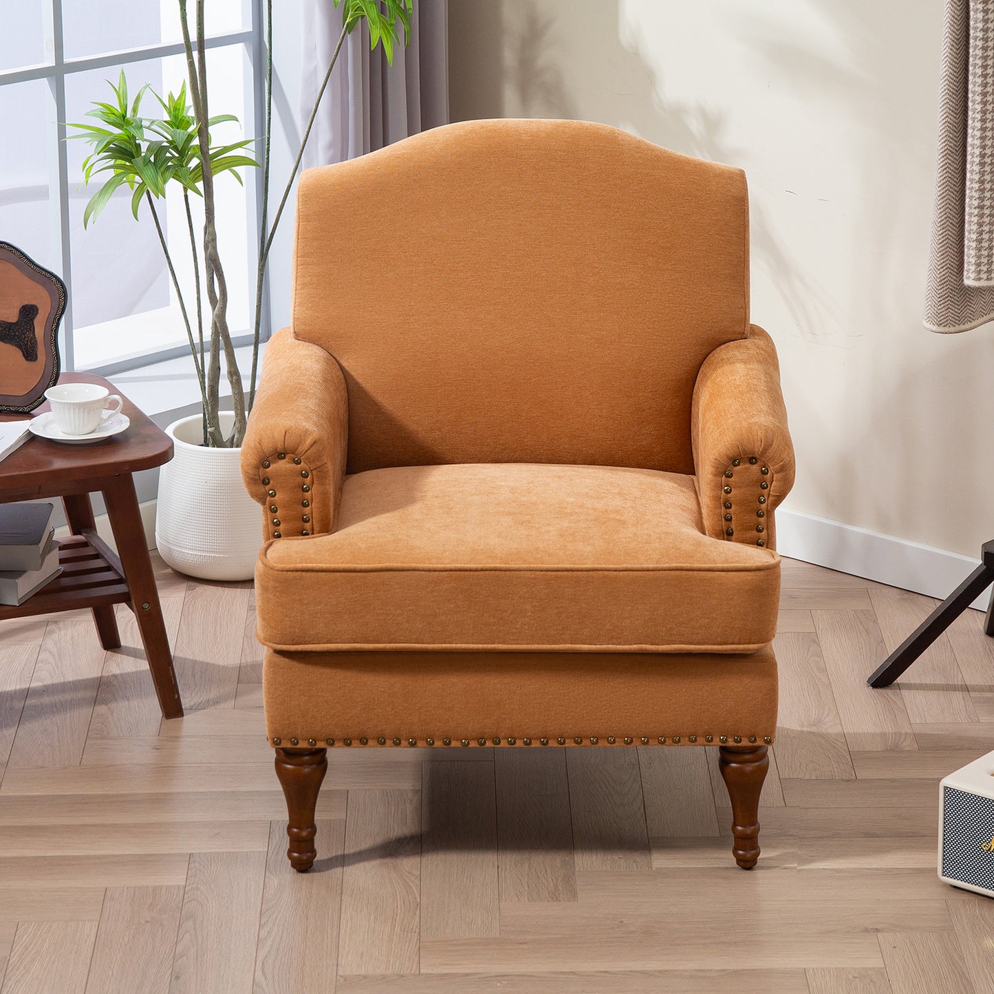 Brown Fabric Home Lounge Chair