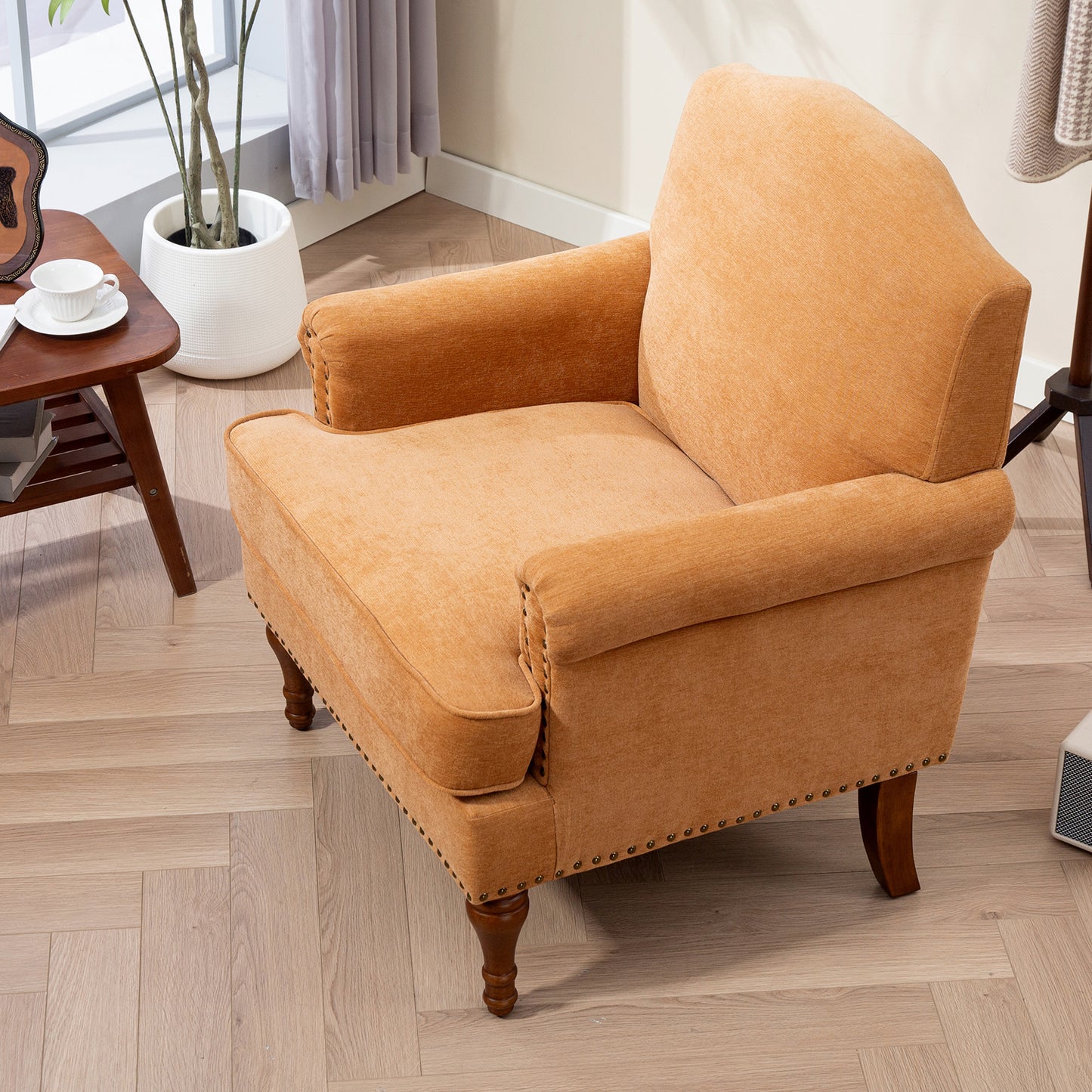 Brown Fabric Home Lounge Chair