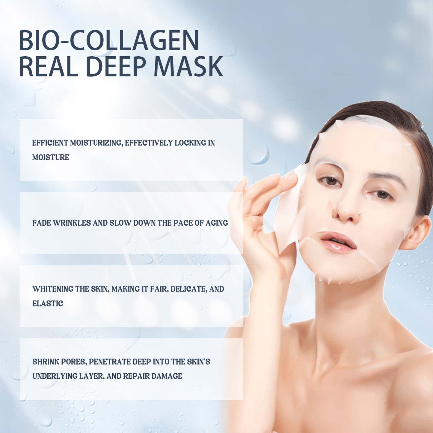 4 PCS Bio-Collagen Deep Mask for Lifting, Firming, And Moisturizing