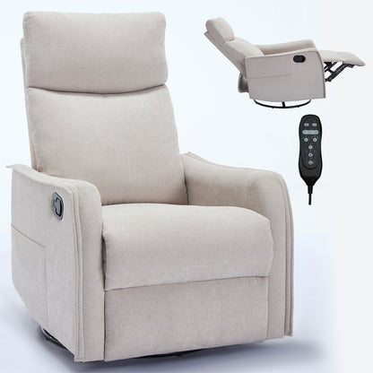 Fabric Manual Recliner Chair with Heat Massage Swivel Rocker Recliner Chair Glider Rocking Chair Single Sofa Chair