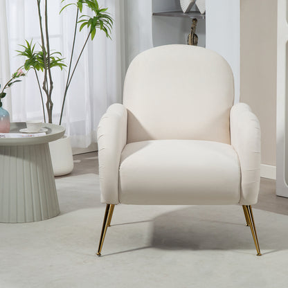 Beige Fabric Home Lounge Chair