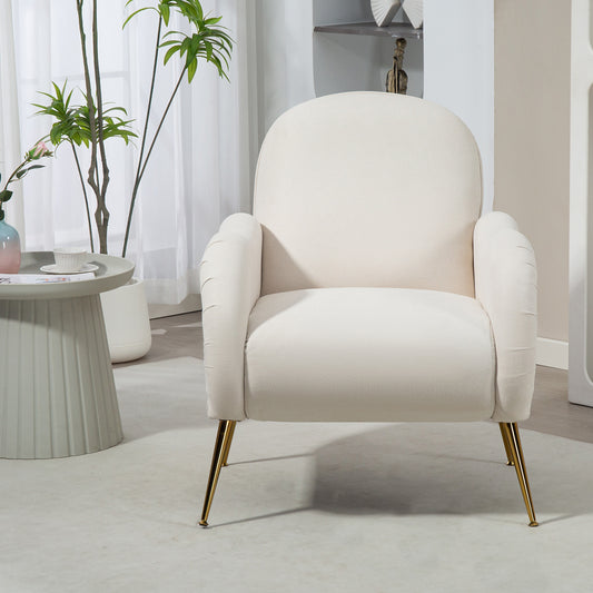 Beige Fabric Home Lounge Chair