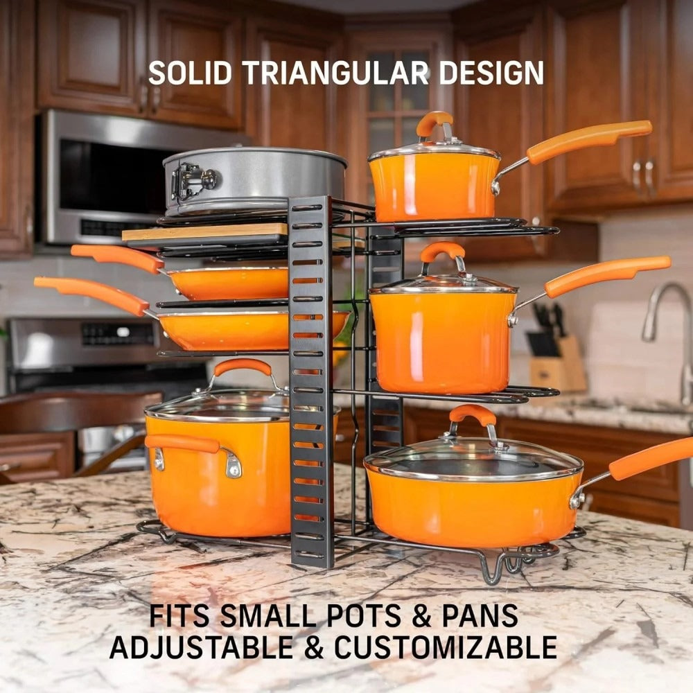 Kitchen storage rack - 8 layers with a thickness of 4.5MM - equipped with 4 hooks.