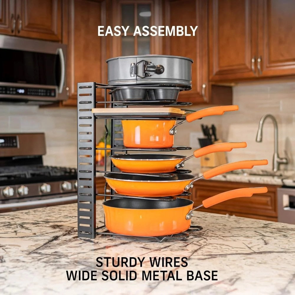 Kitchen storage rack - 8 layers with a thickness of 4.5MM - equipped with 4 hooks.