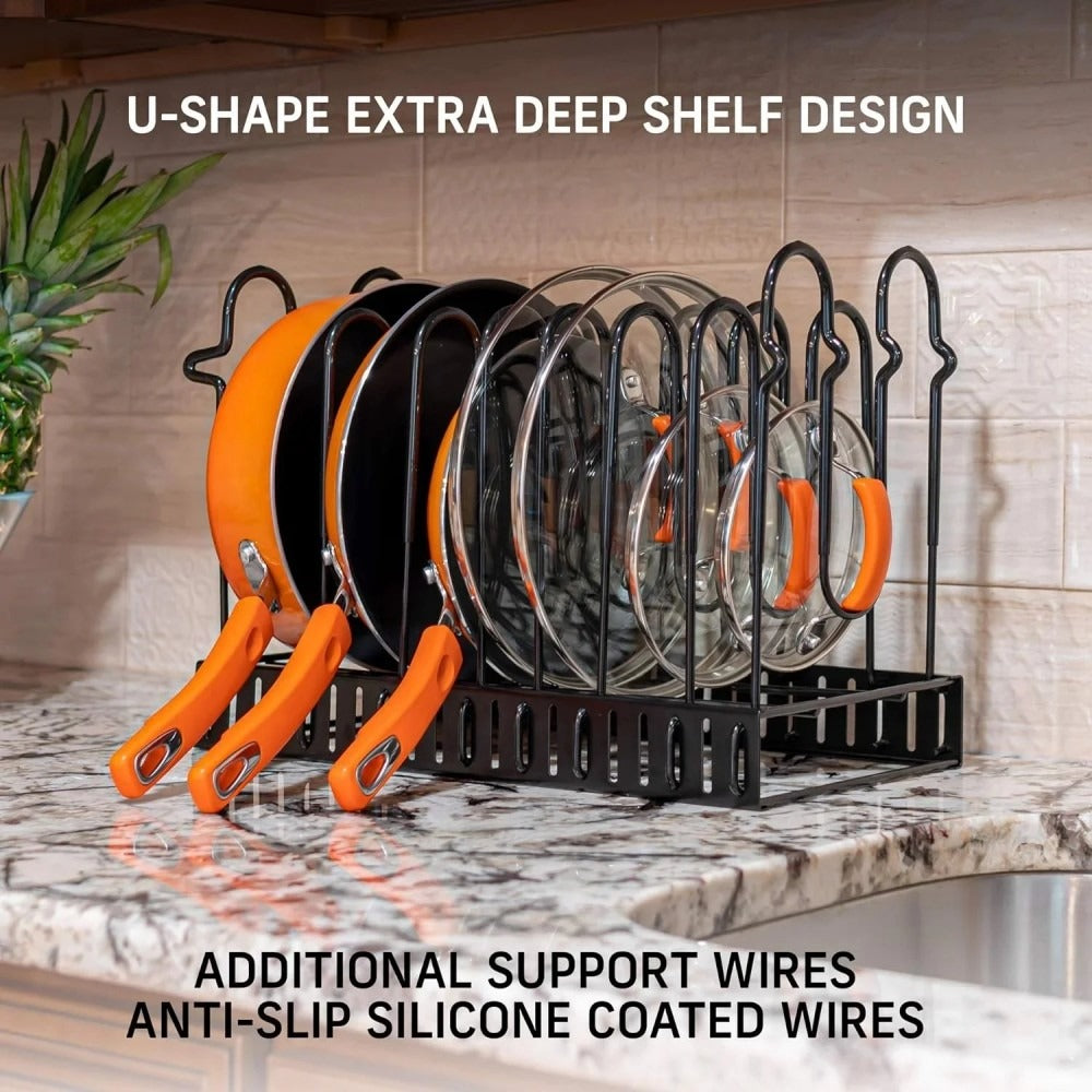 Kitchen storage rack - 8 layers with a thickness of 4.5MM - equipped with 4 hooks.