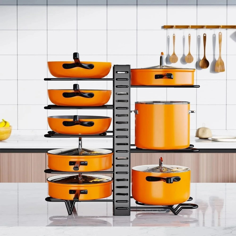 Kitchen storage rack - 8 layers with a thickness of 4.5MM - equipped with 4 hooks.